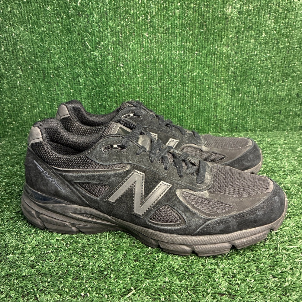 New Balance 990v4 Made in USA M990BB4 Suede Mesh Athletic Sneakers Black Mens 10
